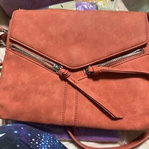 Free People Terracotta Wristlet Clutch